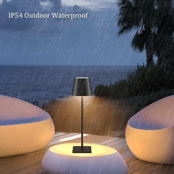 Cordless Table Lamp Black Set of 2 Pack Black 5200mAH Square Base