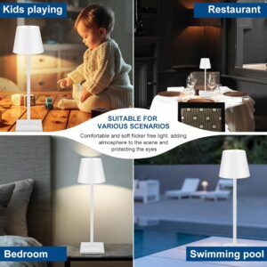 Cordless Table Lamp Black Set of 2 Pack White 5200mAH Square Base