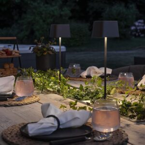 Cordless Table Lamp Black Set of 2 White 5200mAH