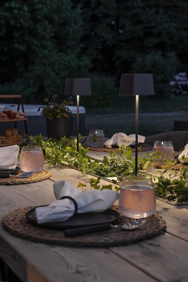 Cordless Table Lamp Black Set of 2 White 5200mAH