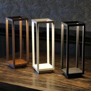 Cordless Table Lamp Set of 2 Gray for Bar and Dining