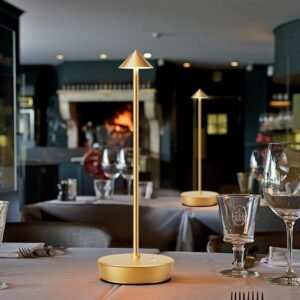 Cordless Table Lamp Set of 2 Gold for Bar and Dining
