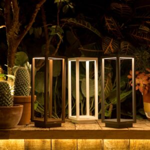 Cordless Table Lamp Set of 2 Gray for Bar and Dining