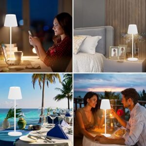 Cordless Table Lamps White Set of 2 Pack White 5200mAH