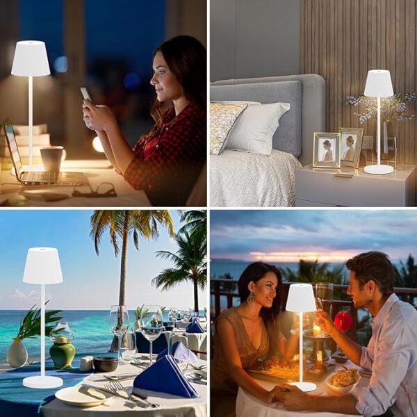 Cordless Table Lamps White Set of 2 Pack White 5200mAH