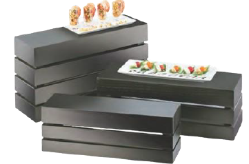 Black Wooden Buffet Display Riser Stand Set of 3