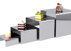 Stainless Steel Buffet Elevation Stand Square Set of 4