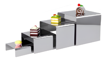 Stainless Steel Buffet Elevation Stand Square Set of 4