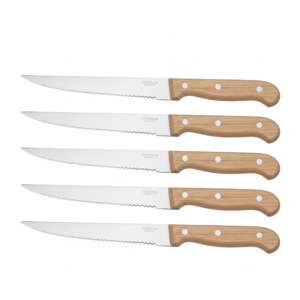 Stainless Steel Steak Knives Wooden Handle set of 6