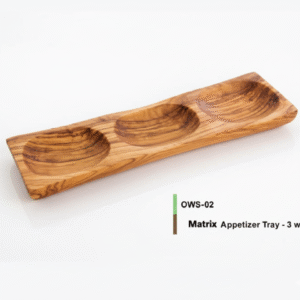 Olive Wood Matrix Appetizer Tray - 3 Pits