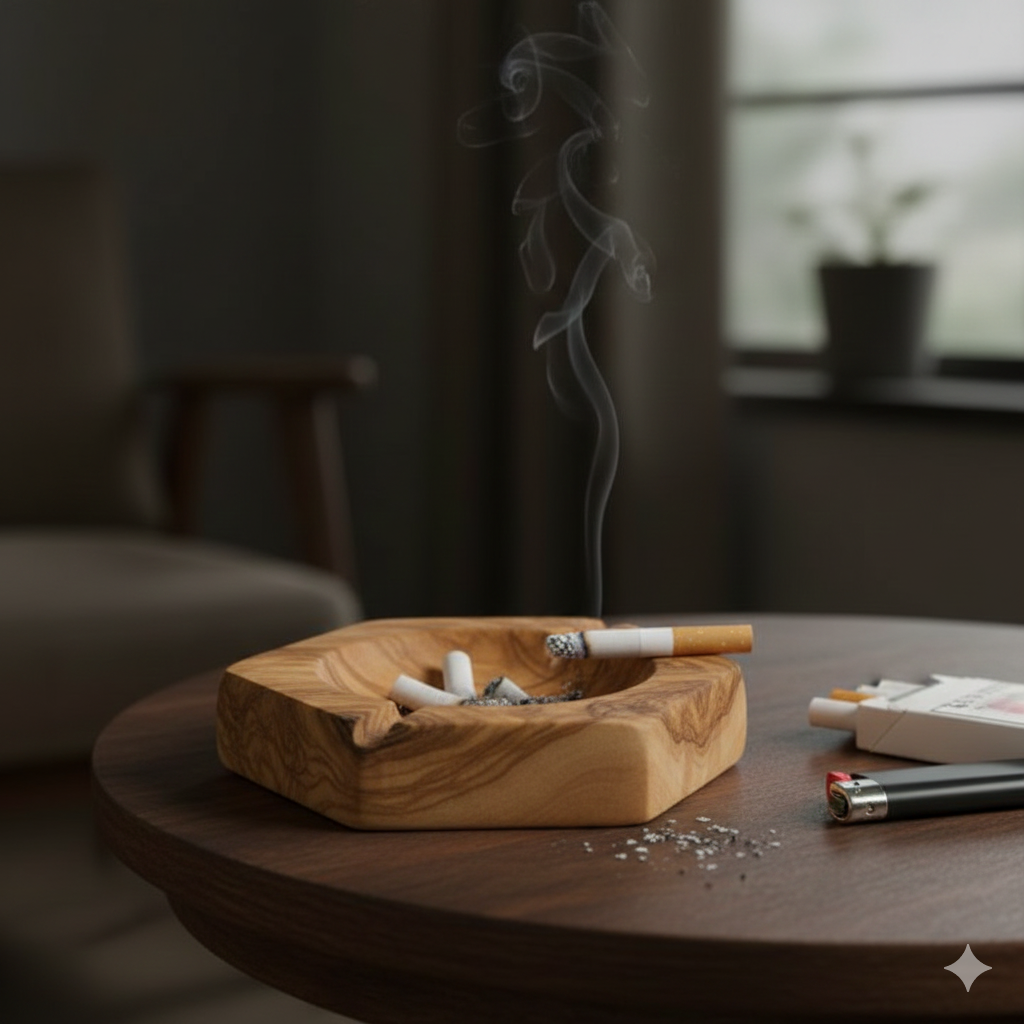 Olive Wood Hexagonal Ashtray