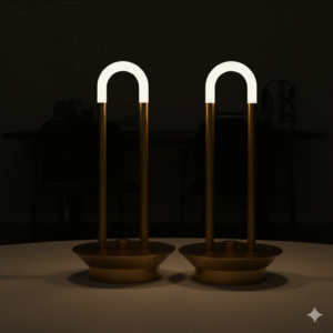 Cordless Table Lamp Set of 2 Gold for Bar and Dining