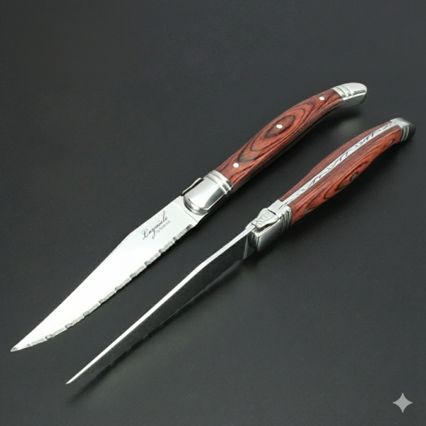 Premium Laguiole Steak Knife with Pakka Wood Handle 4.5" Serrated