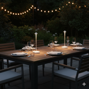 Cordless Table Lamp Set of 2 White for Bar and Dining