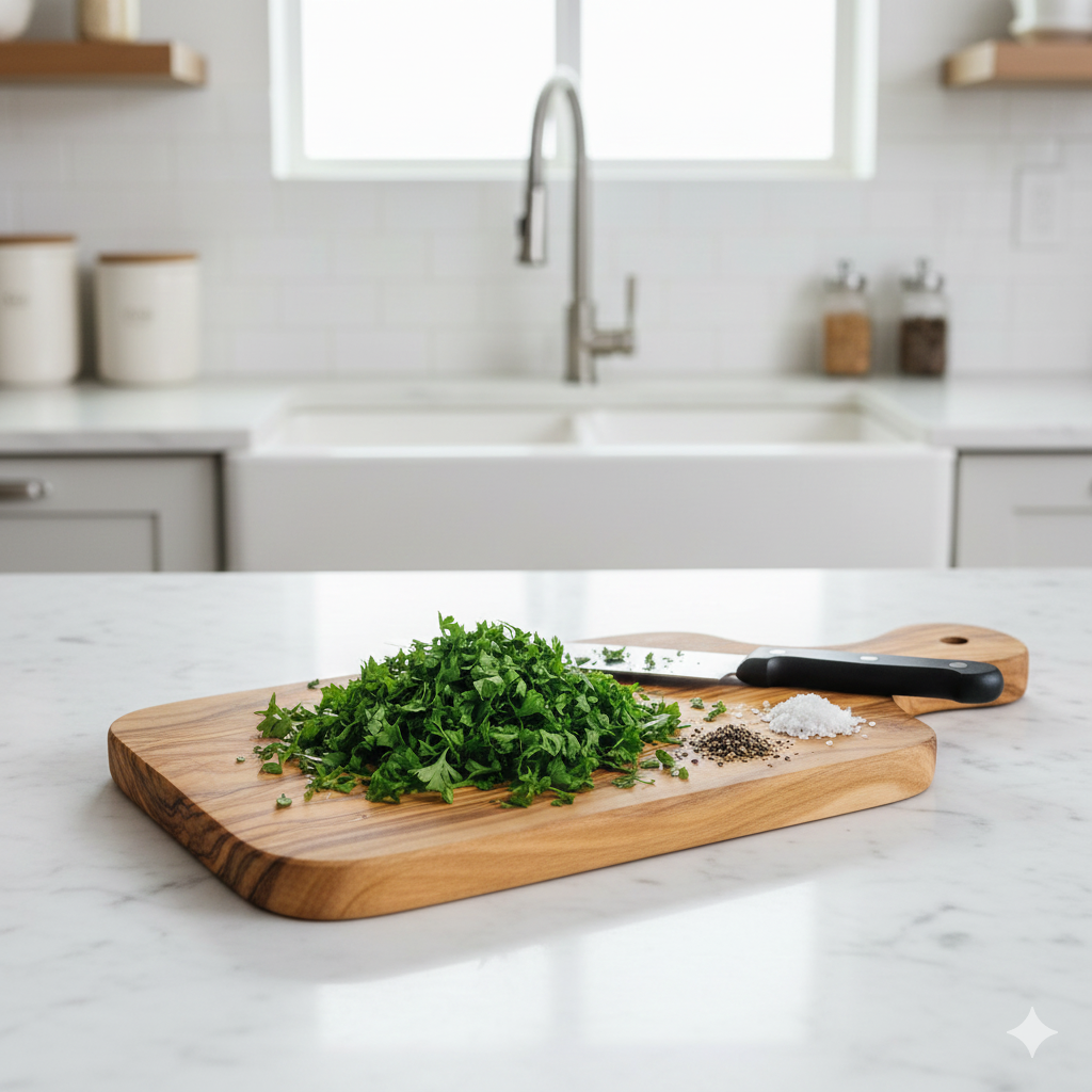 Olive Wood Parsley Cutting Board Small