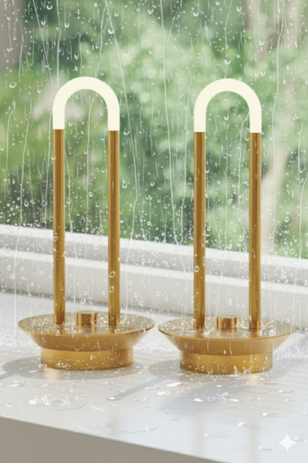 Cordless Table Lamp Set of 2 Gold for Bar and Dining