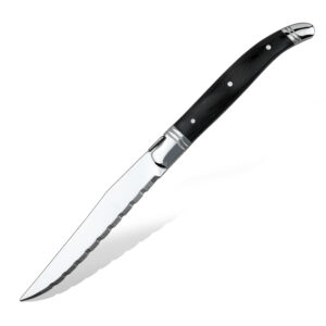Premium Laguiole Steak Knife with Pakka Wood Handle 4.5" Serrated Black
