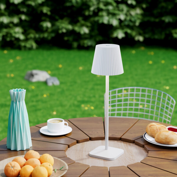 Cordless Table Lamp Black Set of 2 Pack White 5200mAH Square Base