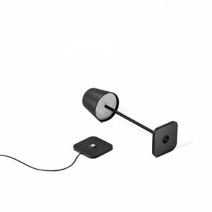 Cordless Table Lamp Black Set of 2 Pack White 5200mAH Square Base