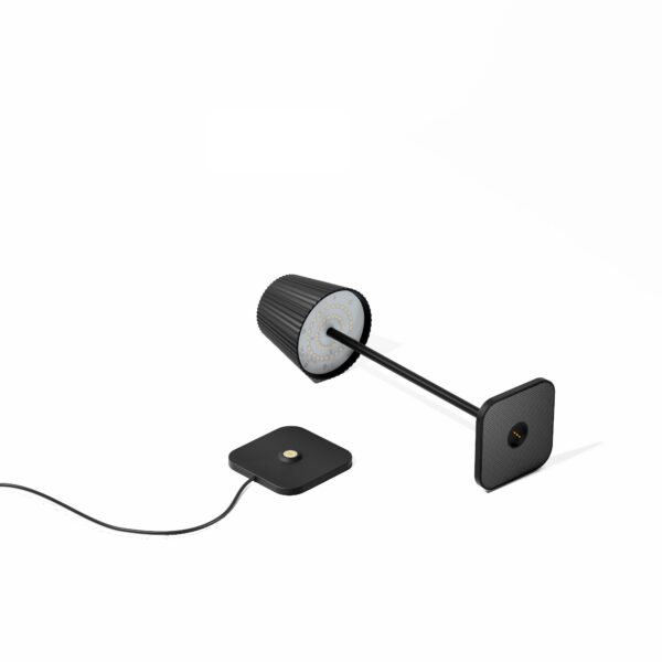 Cordless Table Lamp Black Set of 2 Pack White 5200mAH Square Base