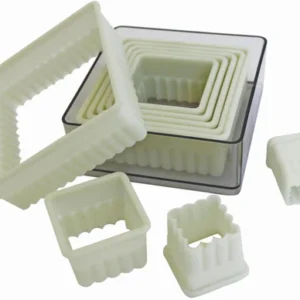 SET OF PASTRY CUTTERS SQUARE SERRATED 9 PIECES