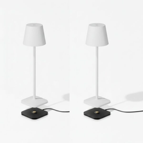 Cordless Table Lamp Black Set of 2 Pack White 5200mAH Square Base Cordless Table Lamp Black Set of 2 Pack White 5200mAH Square Base