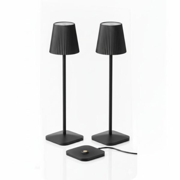 Cordless Table Lamp Black Set of 2 Pack White 5200mAH Square Base Cordless Table Lamp Black Set of 2 Pack White 5200mAH Square Base