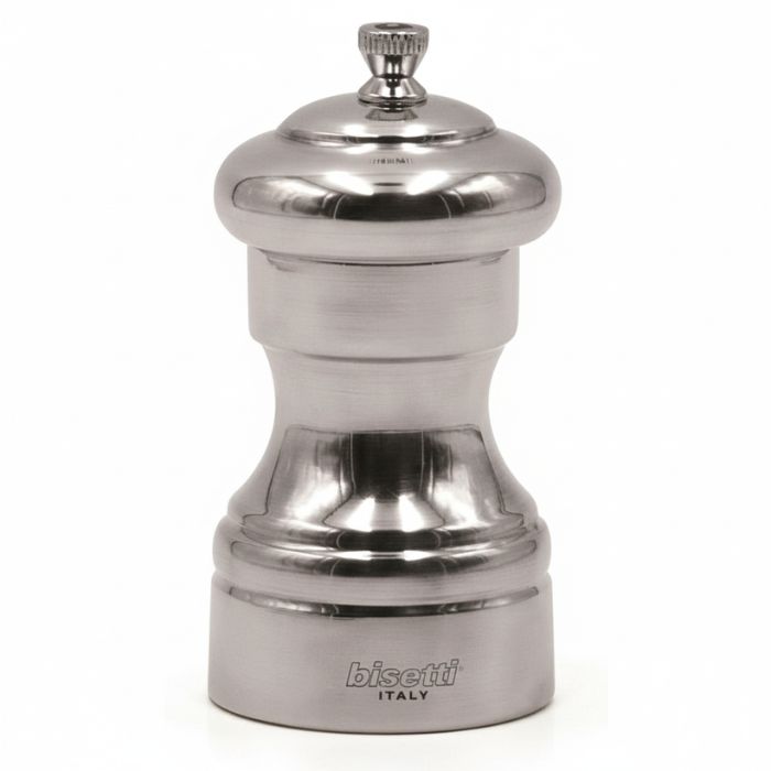 Bisetti Beech-wood Salt mill covered with pewter 10cm