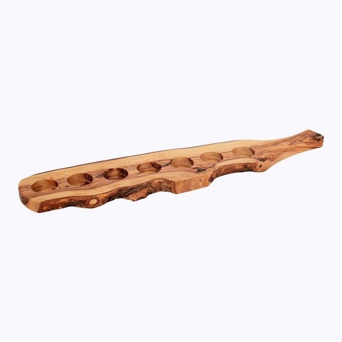 Olive Wood Rustic Candle Holder 7 Hole