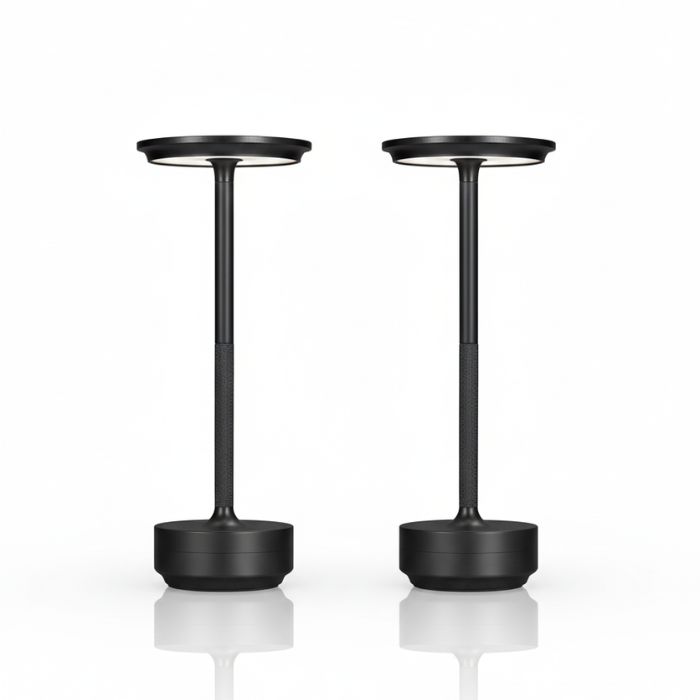 Cordless Table Lamp Set of 2 Black for Bar and Dining