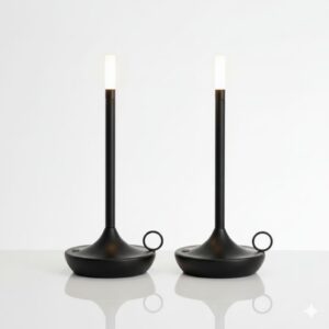 Cordless Table Lamp Set of 2 Black for Bar and Dining