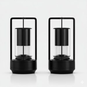 Cordless Table Lamp Set of 2 Black for Bar and Dining