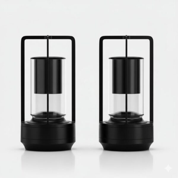 Cordless Table Lamp Set of 2 Black for Bar and Dining