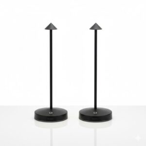 Cordless Table Lamp Set of 2 Black for Bar and Dining