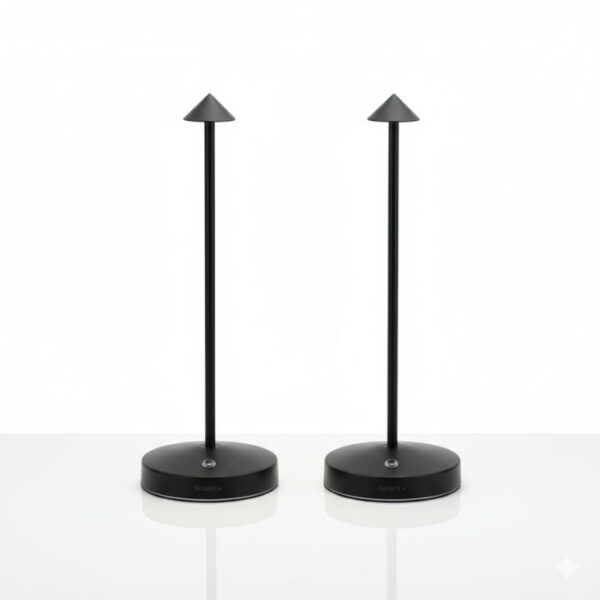 Cordless Table Lamp Set of 2 Black for Bar and Dining