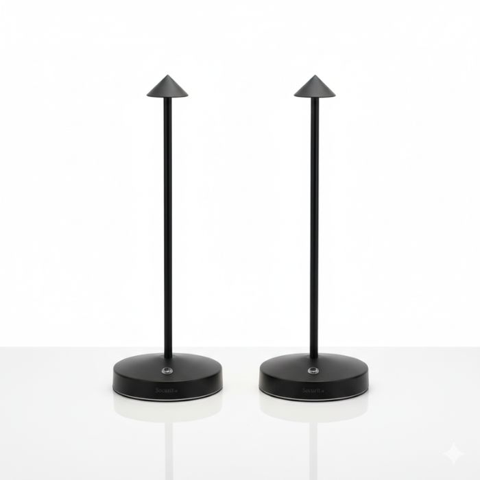 Cordless Table Lamp Set of 2 Black for Bar and Dining