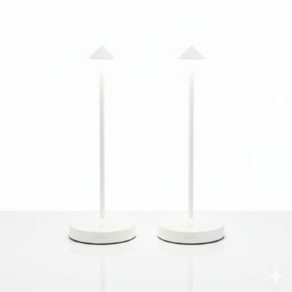Cordless Table Lamp Set of 2 White for Bar and Dining