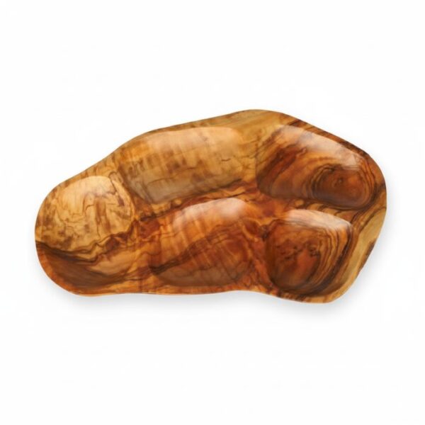 Olive Wood Flat Appetizer Tray - 5 Pits