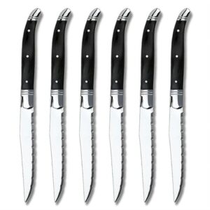 Premium Laguiole Steak Knife with Pakka Wood Handle 4.5" Serrated Black