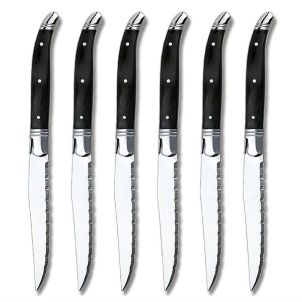 Premium Laguiole Steak Knife with Pakka Wood Handle 4.5" Serrated Black