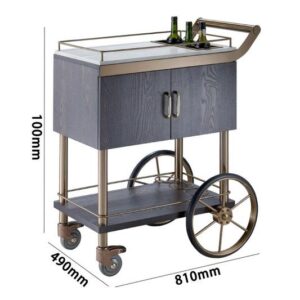 Wooden Bar Trolley Cart with Wheel