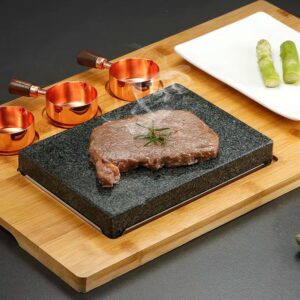 Black Rock Grill Steak On The Stone Set Hot Rock Grill Table Top Lava Cooking Stone (One Standard Set)