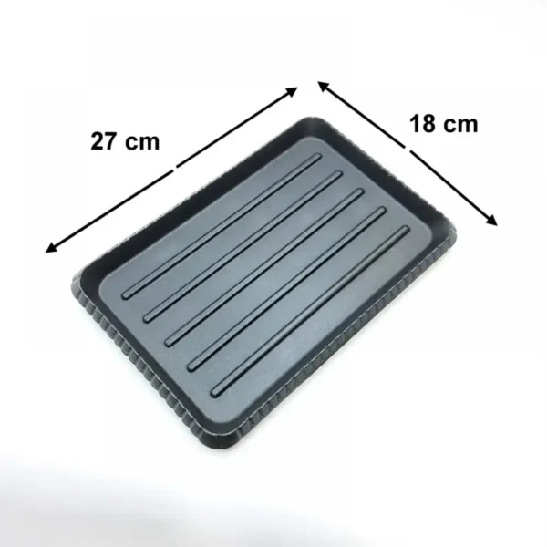 Cast Iron Rectangular Pan with Wooden Base 27x18cm