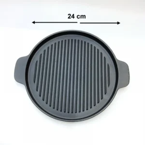 Cast Iron Round Pan with Wooden Base 24cm