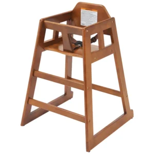Baby Chair Wooden High Rubberwood Walnut