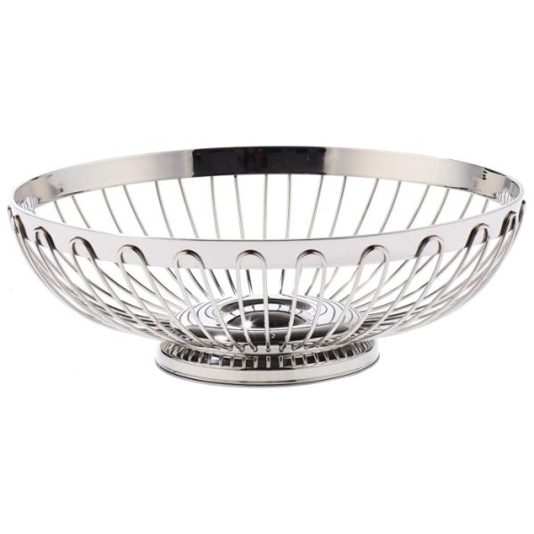 Oval Fruit Basket SS SILVER 24x11cm