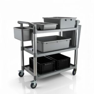 3 Tier Plastic Trolley 102x49x98cm