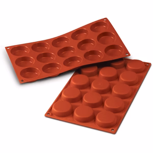 FLAN MOULD MINI - SILICONE BAKING MOULD -D 50 X H 14mm - 15 CUPS 15*21ml