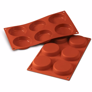 FLAN MOULD - SILICONE BAKING MOULD -D 80 X H 20mm - 6 CUPS 6*70ml
