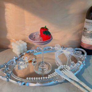Blush Pink Shell Cocktail Coupe Glass | Natural Coastal Barware - Image 1